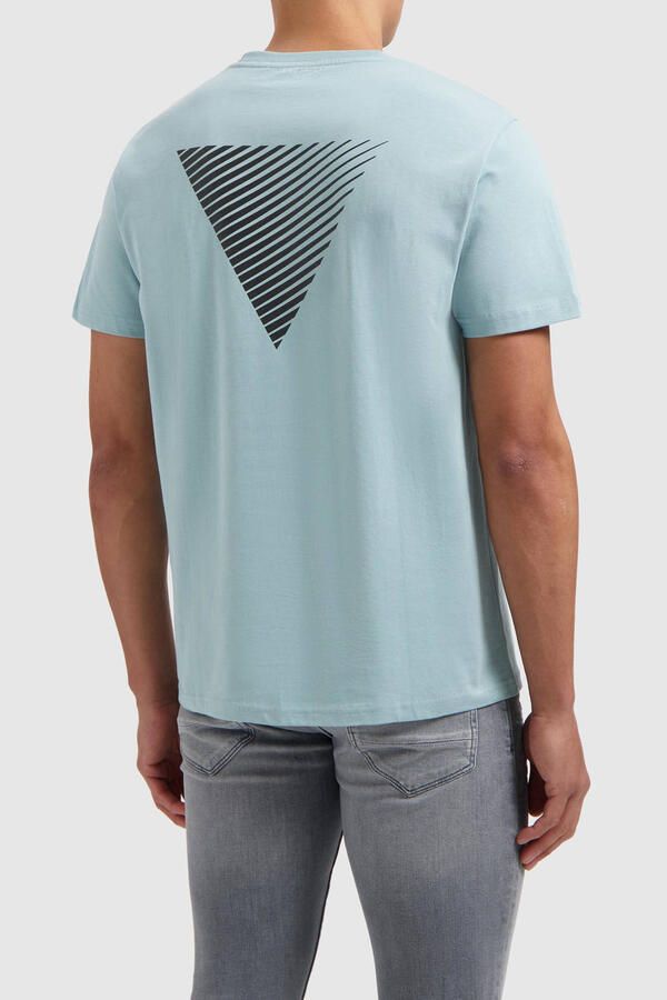 PURE PATH Heren Polo's & T-shirts Regular Fit Crewneck Ss T-shirts Lichtblauw - Foto 5