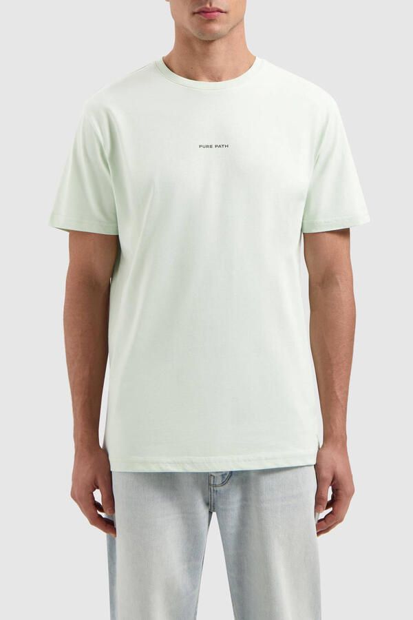 PURE PATH Heren Polo's & T-shirts Regular Fit Crewneck Ss T-shirts Groen - Foto 6