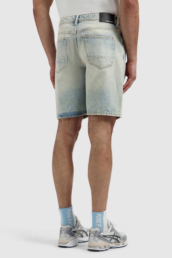 PURE PATH Heren Jeans The Owen Regular Fit Short Lichtblauw - Foto 6