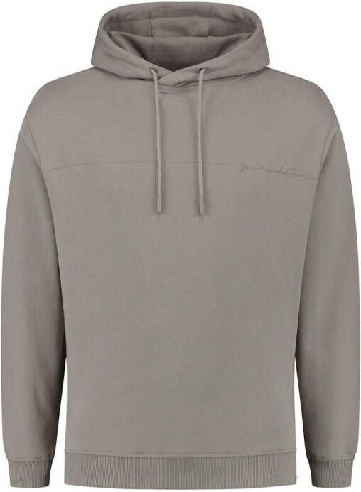 Pure White Carbon Washed Script Hoodie Heren