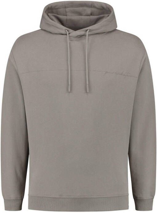 Pure White Carbon Washed Script Hoodie Heren