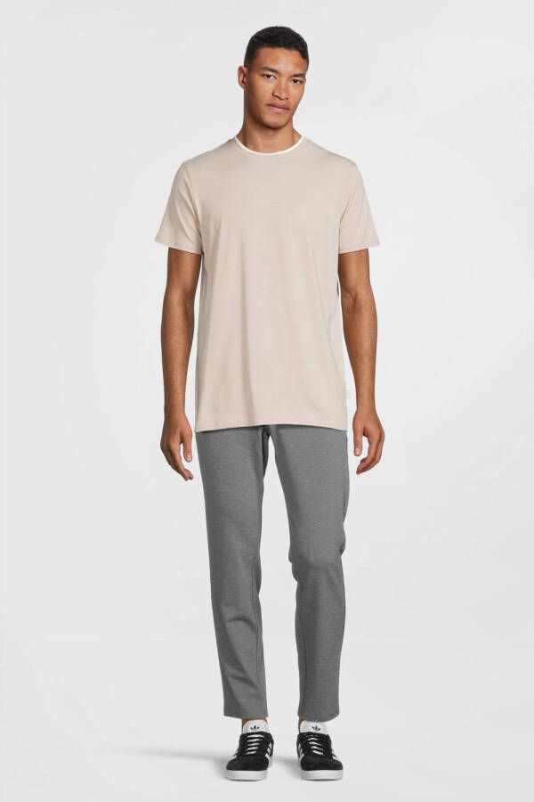 Purewhite Zand T-shirt Tshirt With Small Logo On Chest And Triangle Gradient Print At Back