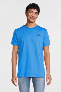 Purewhite regular fit T-shirt van biologisch katoen mid blue