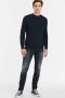 Purewhite Donkerblauwe Slim Fit Jeans #the Jone Skinny Fit Jeans With Allover Damgaing Spots - Thumbnail 2