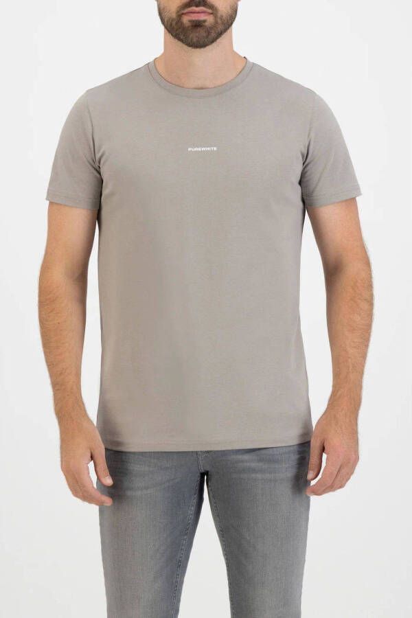 Pure Path T-shirt met backprint ESSENTIALS taupe