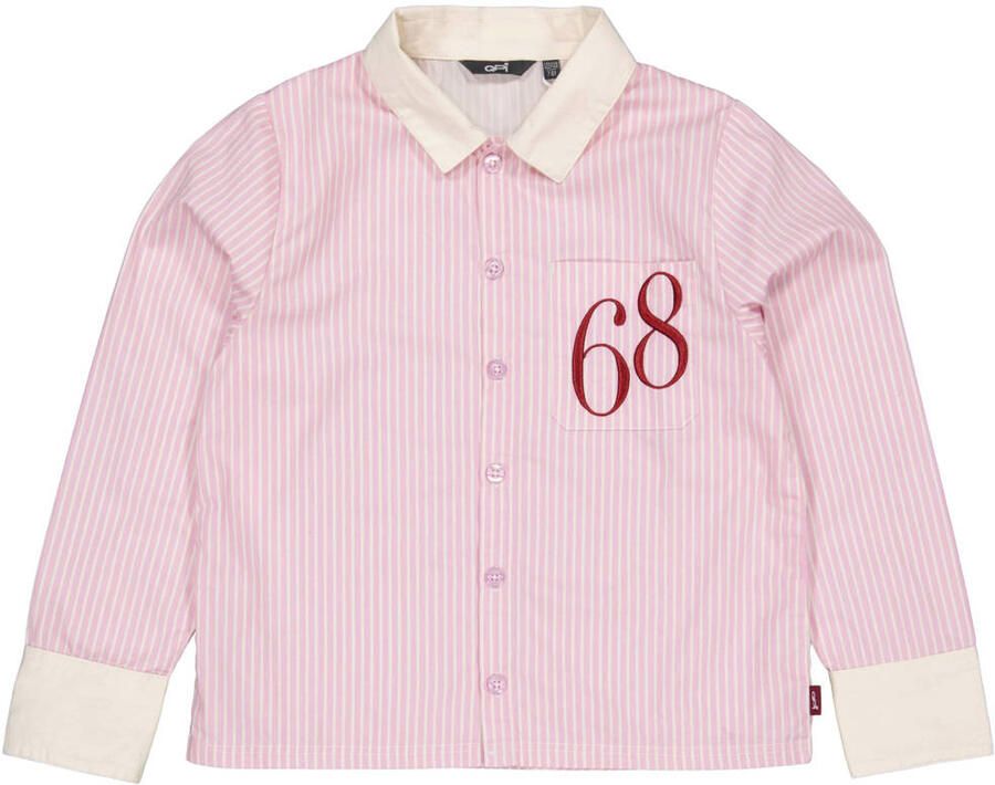 QPI gestreepte blouse lichtroze