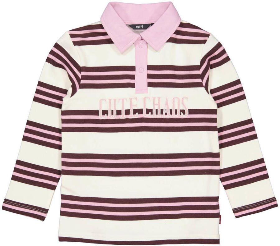 QPI gestreepte polo roze