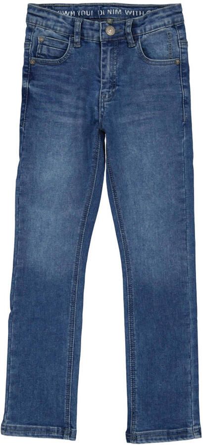 QPI regular fit jeans donkerblauw Jongens Stretchdenim Effen