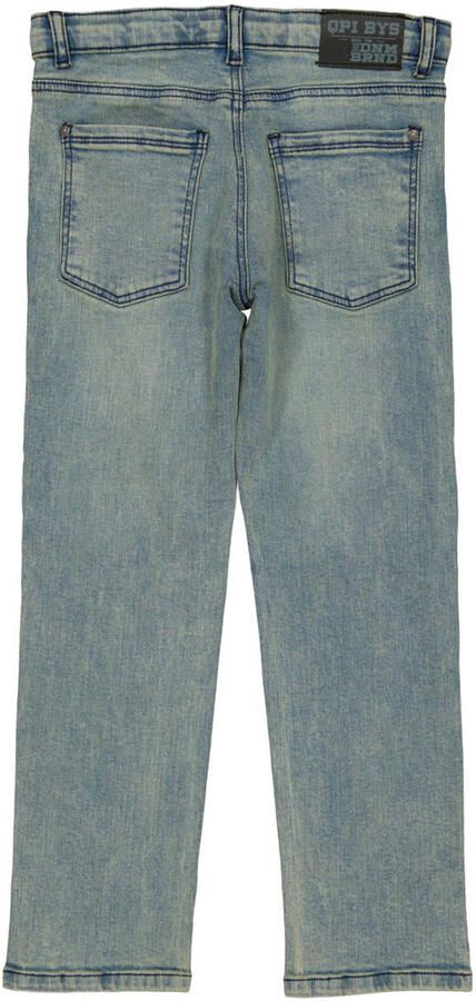 QPI regular fit jeans mediumblauw Jongens Stretchdenim Effen