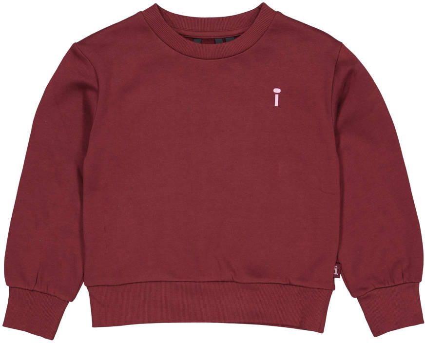 QPI sweater met backprint donkerrood