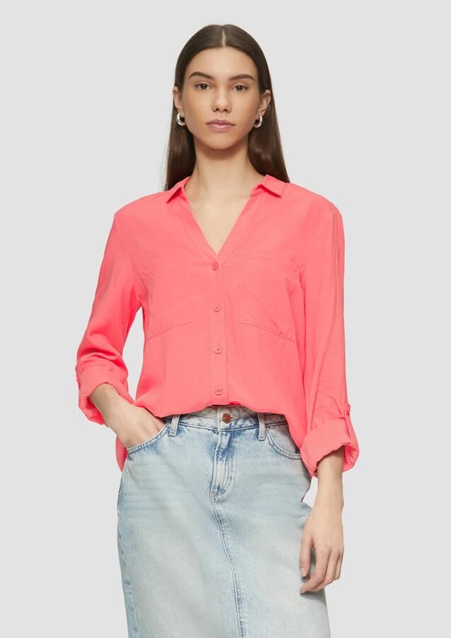 Q S designed by Overhemdblouse met turn-upmouwen nieuwe collectie