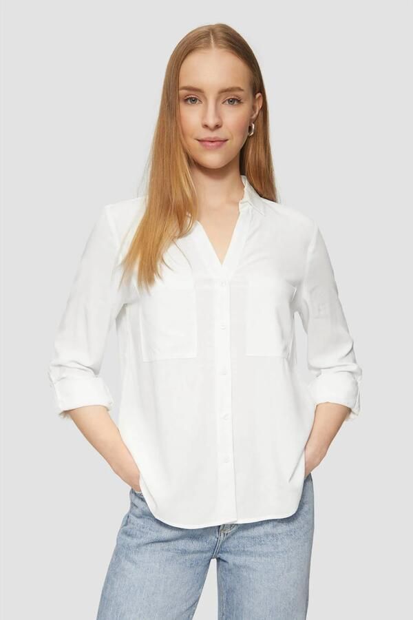 Q S designed by Overhemdblouse met turn-upmouwen nieuwe collectie