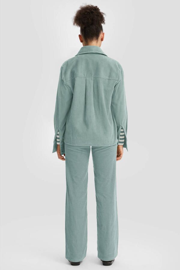 Q S by s.Oliver corduroy blouse grijsblauw - Foto 3