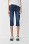 Q S by s.Oliver cropped slim fit jeans CATIE donkerblauw - Thumbnail 1
