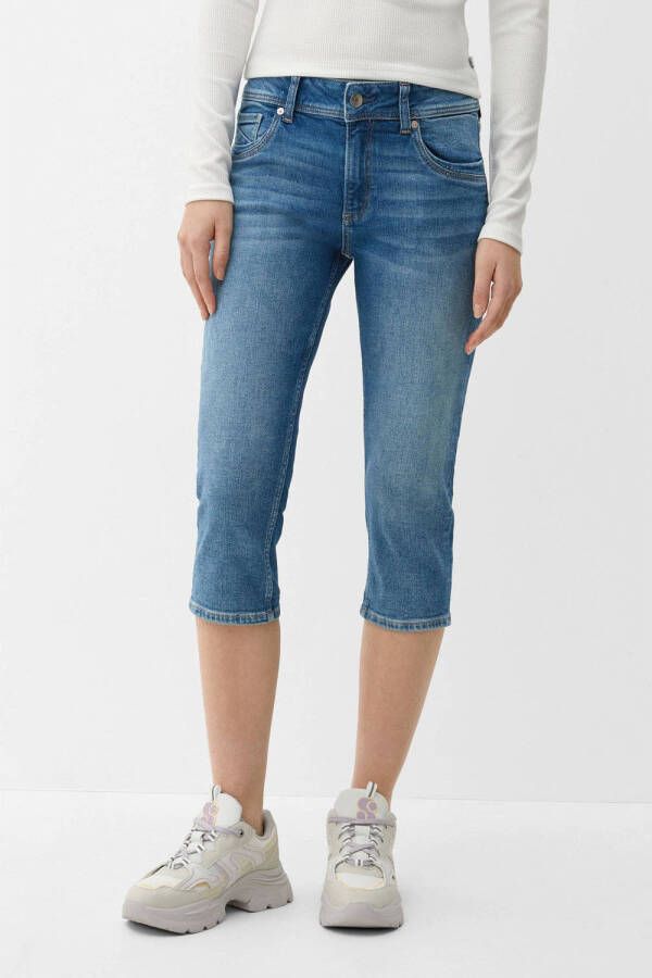 Q S by s.Oliver cropped slim fit jeans CATIE light blue