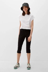 Q S by s.Oliver cropped slim fit jeans CATIE zwart