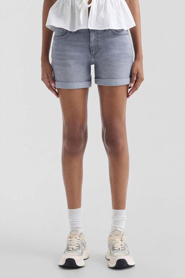 Q S by s.Oliver denim slim regular waist short grey denim