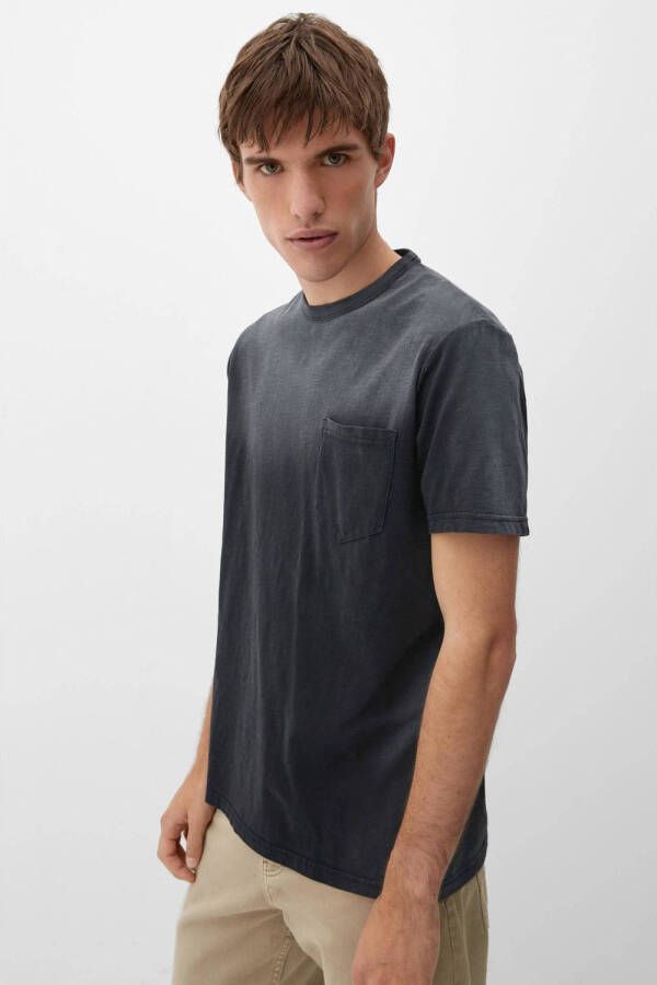 Q S by s.Oliver dip-dye regular fit T-shirt zwart