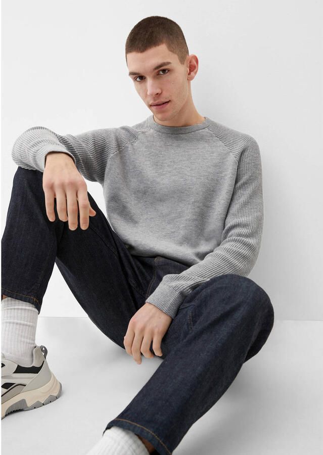 Q S by s.Oliver fijngebreide trui grijs