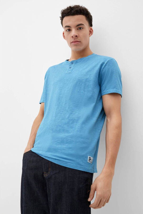Q S by s.Oliver gemêleerd regular fit T-shirt blauw