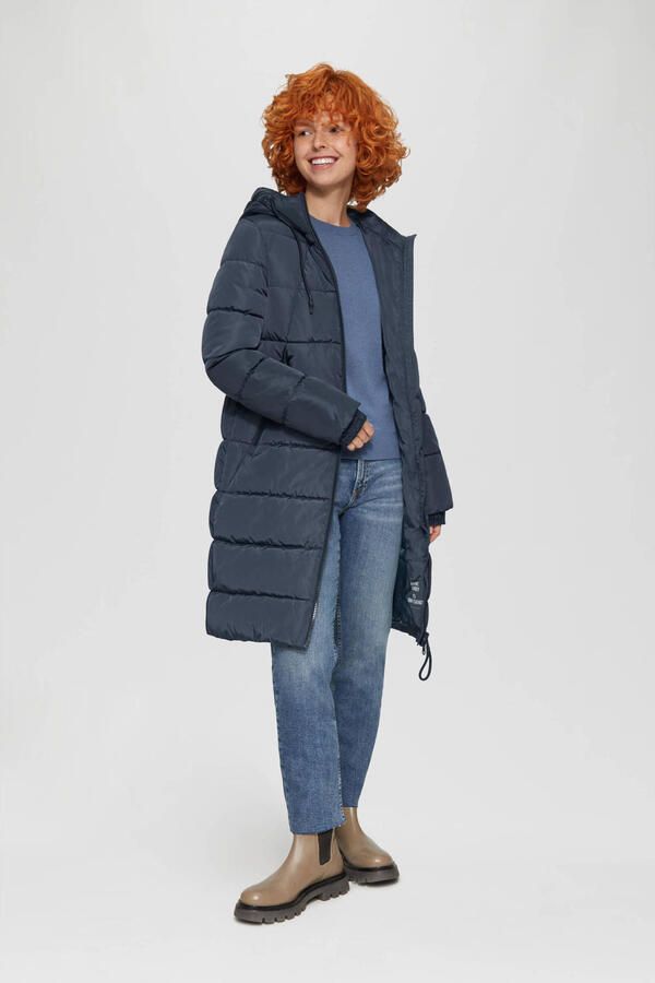 Q S by s.Oliver gewatteerde winterjas donkerblauw