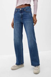 Q S designed by high waist wide leg jeans blauw