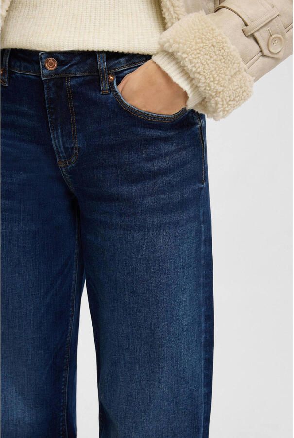Q S by s.Oliver high waist wide leg jeans donkerblauw dark blue - Foto 2