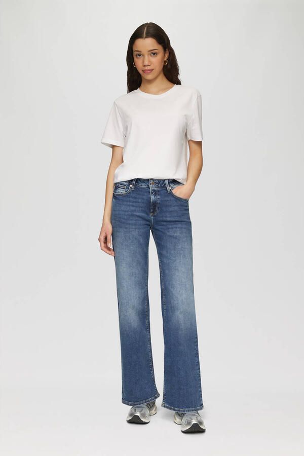 Q S designed by Stretch jeans CATIE Wide Leg in blauwe wassing