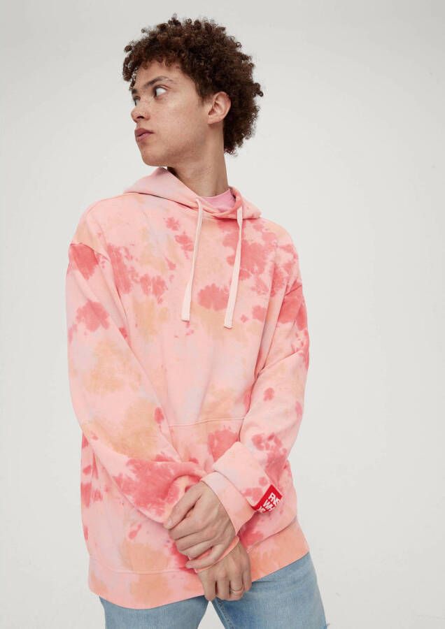Q S by s.Oliver hoodie met all over print roze