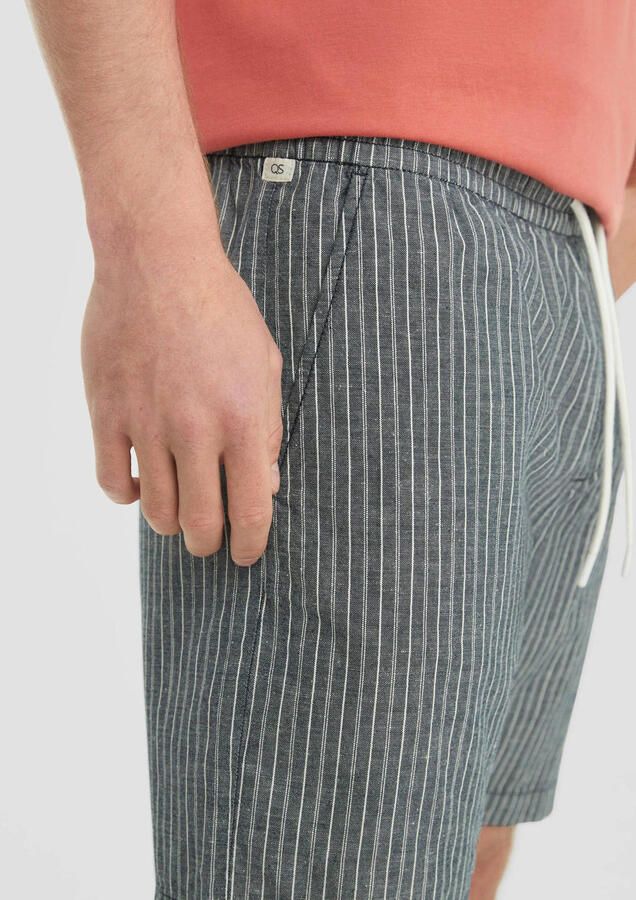 Q S by s.Oliver linnen regular casual short donkerblauw - Foto 2