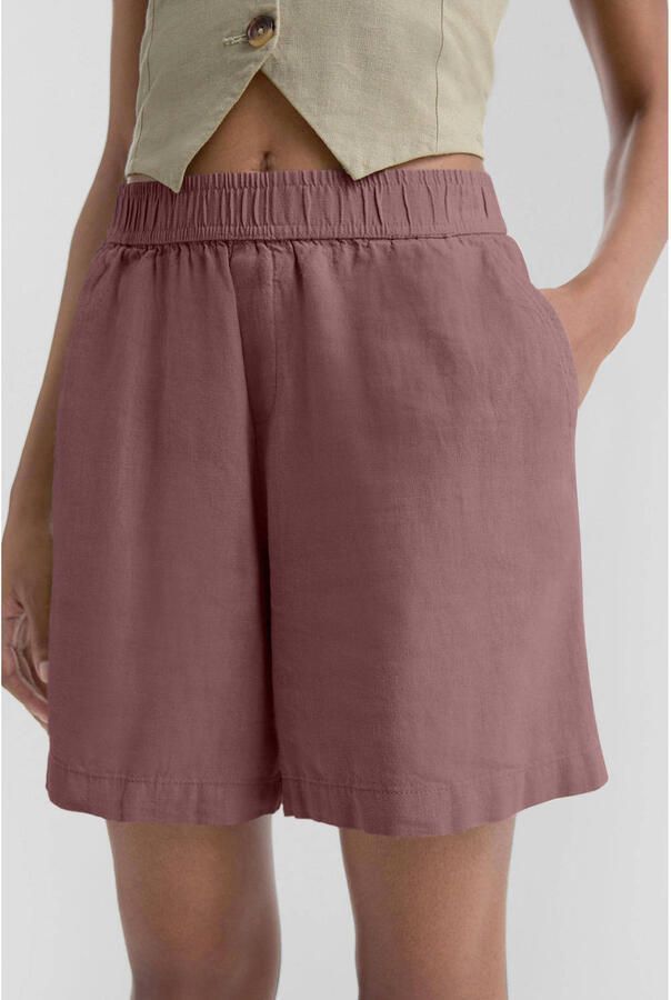 Q S by s.Oliver linnen regular waist casual short paars