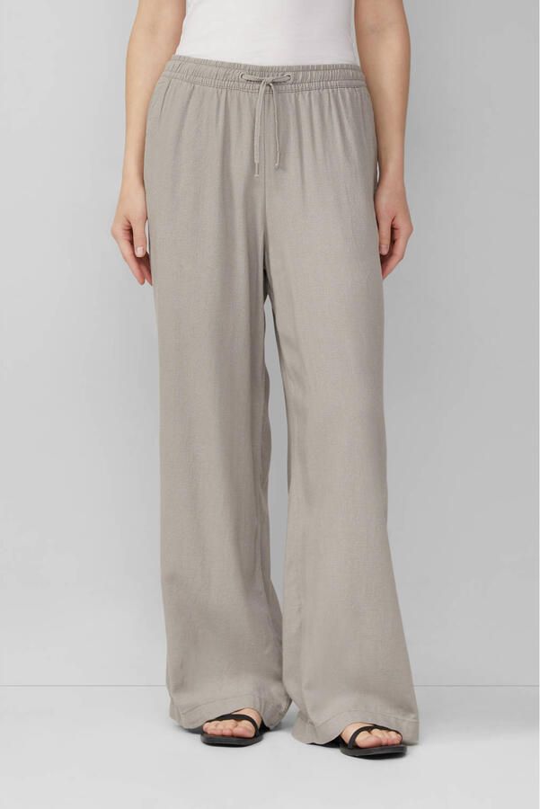 Q S designed by Linnen broek Zomerbroek met elastische tailleband en trekkoord