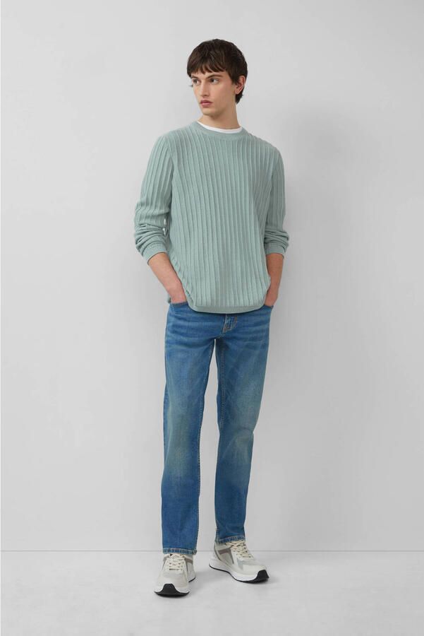 Q S by s.Oliver pullover rib gebreid petrol