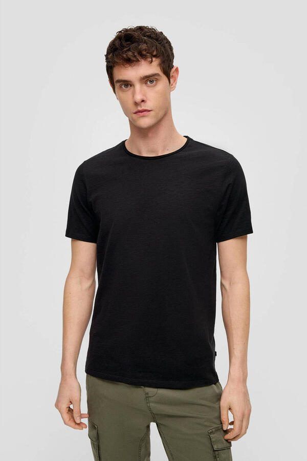 QS regular fit T-shirt zwart