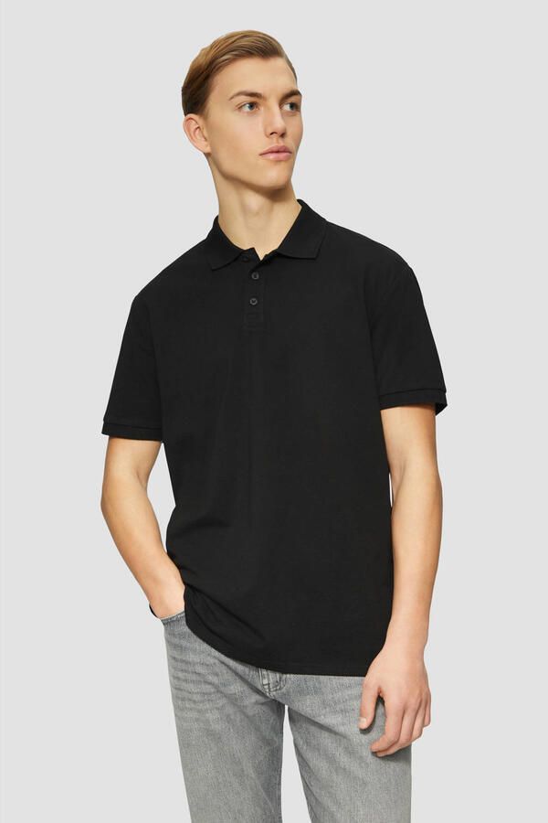 Q S by s.Oliver regular polo zwart - Foto 2