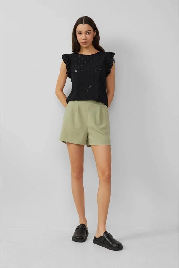 Q S by s.Oliver regular waist casual short lichtgroen - Foto 3