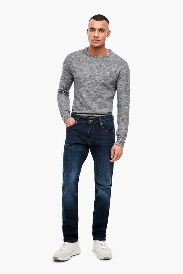 Q S designed by 5-pocket jeans met lichte used-effecten