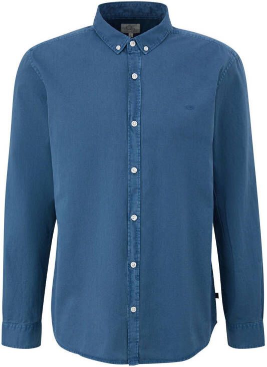 Q S by s.Oliver slim fit overhemd blauw