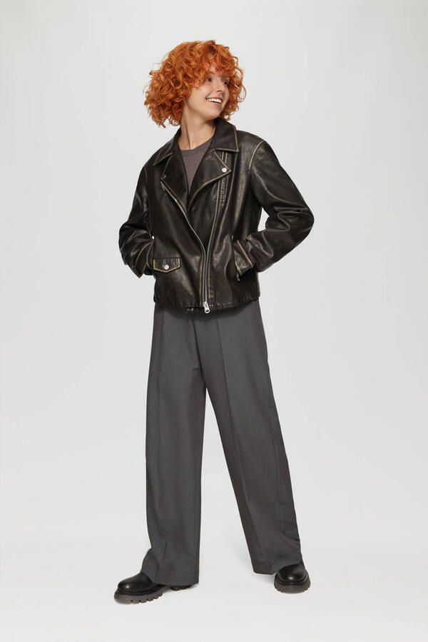 QS Wide leg stoffen broek met tunnelkoord