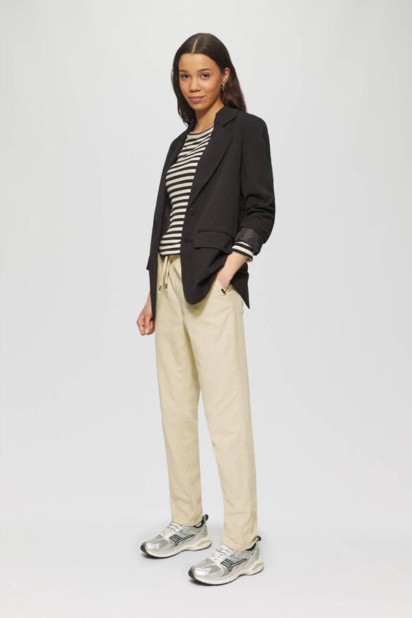 Q S by s.Oliver straight regular waist broek ecru