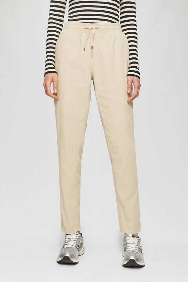 Q S by s.Oliver straight regular waist broek ecru - Foto 2