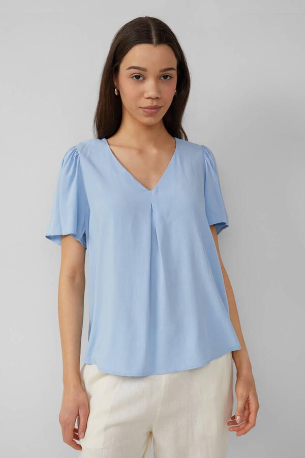 Q S designed by Blouse met korte mouwen met v-halslijn en van viscose - Foto 2