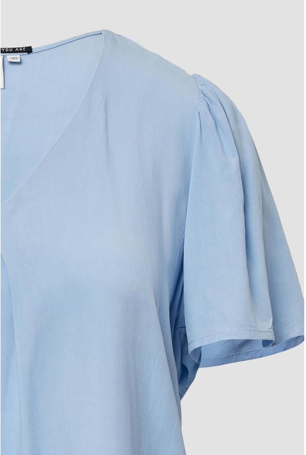 Q S designed by Blouse met korte mouwen met v-halslijn en van viscose