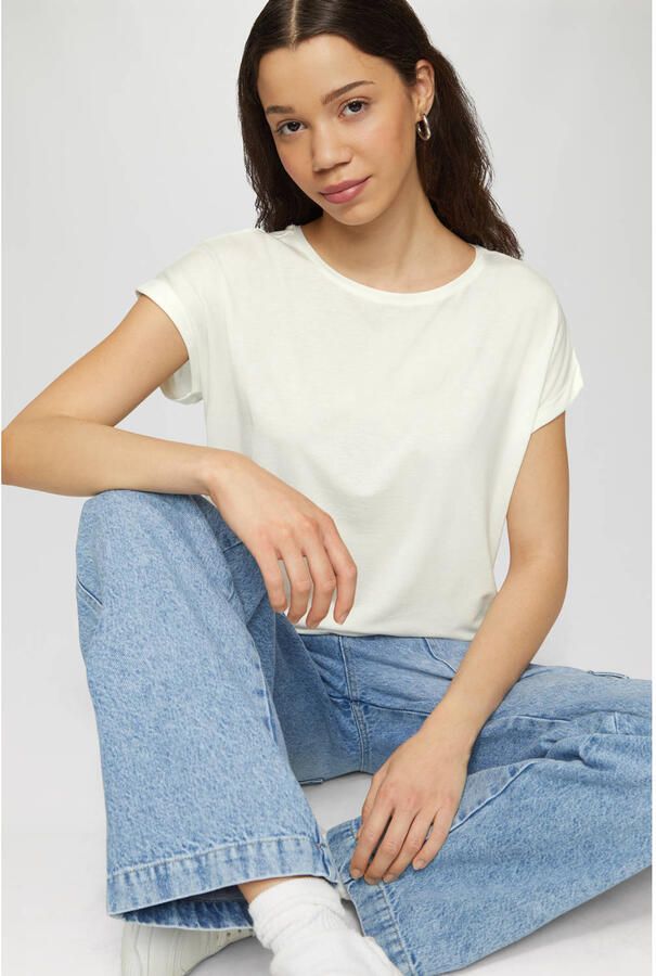 Q S designed by Shirt met korte mouwen met mouwomslagen