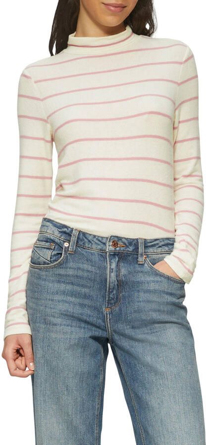 Q S designed by Shirt met lange mouwen gemaakt van opgeruwd jersey materiaal