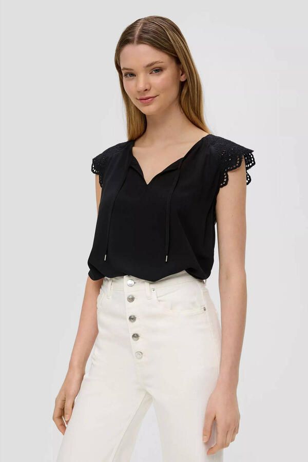 QS Blouseshirt met strikdetail