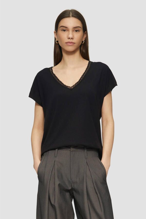 Q S designed by T-shirt met kant bij de hals - Foto 2