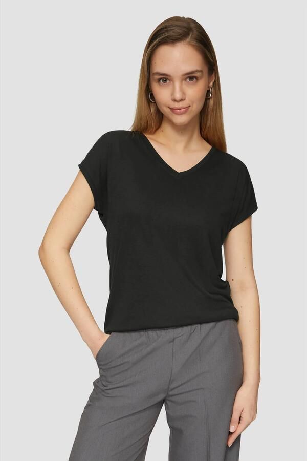 Q S designed by T-shirt met v-hals - Foto 2