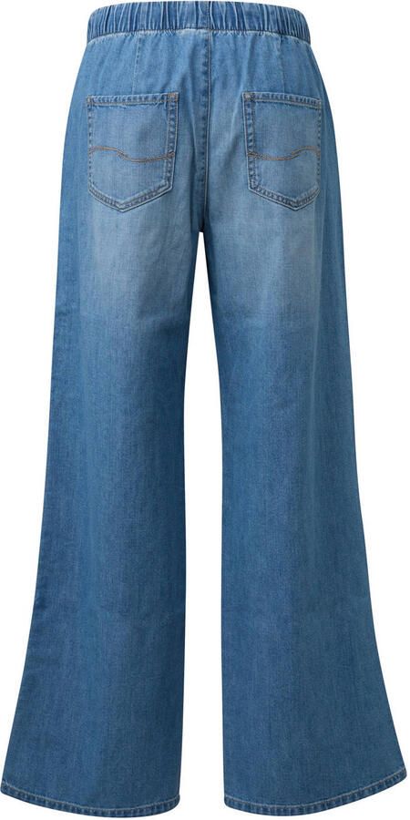 Q S designed by Wijde jeans met elastische band en rijgkoord