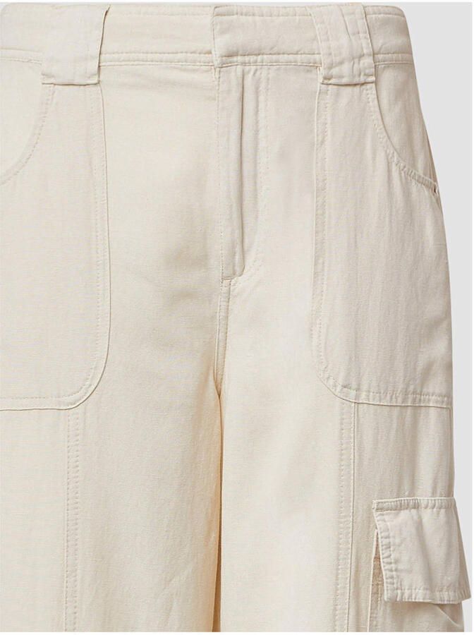 Q S by s.Oliver wide leg regular waist cargo broek ecru - Foto 2